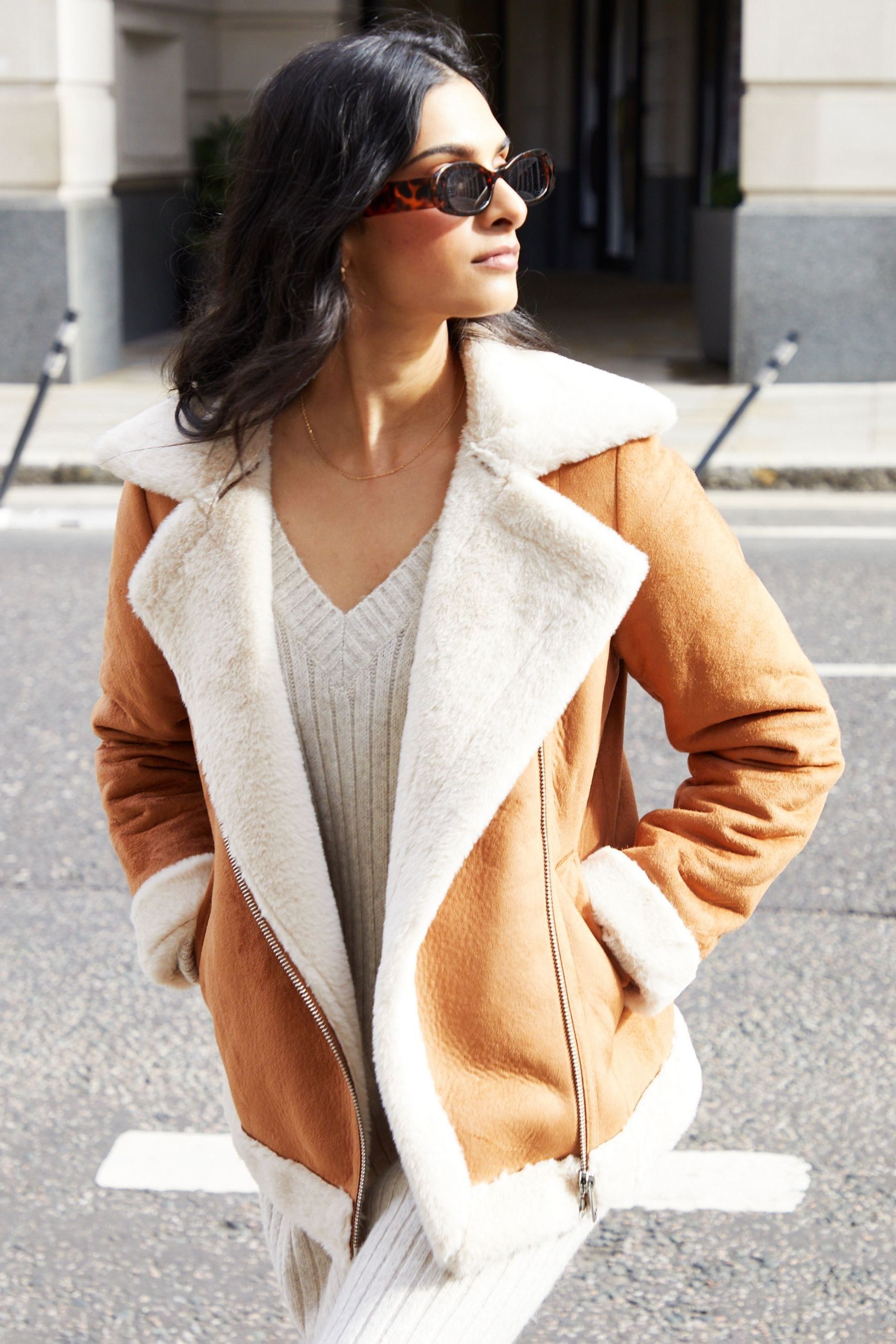 Lined aviator jacket hotsell