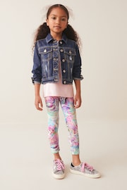 Pink/Blue/Purple Printed Leggings (3-16yrs) - Image 2 of 8