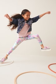 Pink/Blue/Purple Printed Leggings (3-16yrs) - Image 3 of 8