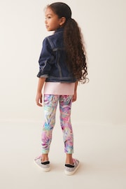 Pink/Blue/Purple Printed Leggings (3-16yrs) - Image 4 of 8