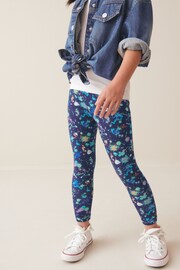 Navy Blue Splat Printed Leggings (3-16yrs) - Image 2 of 7