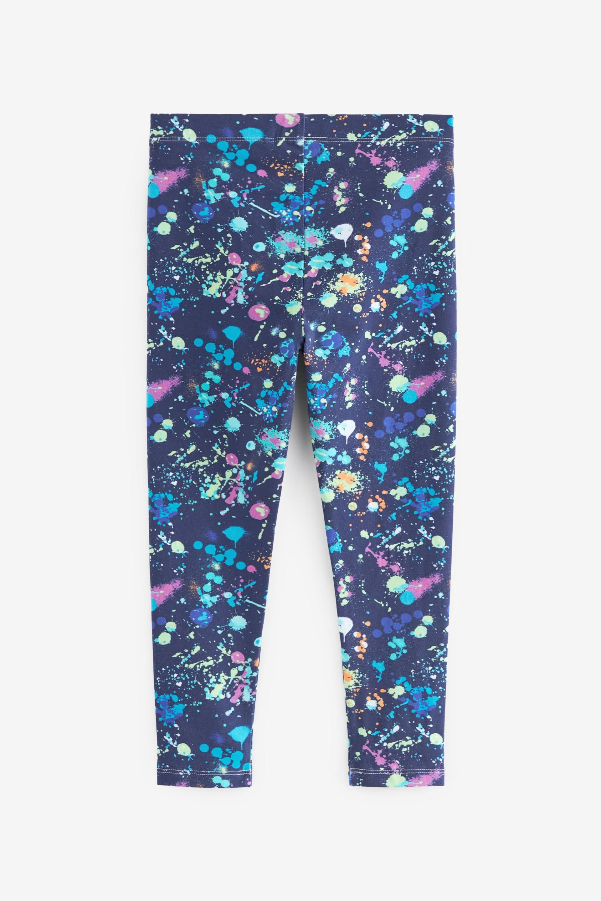 Navy Blue Splat Printed Leggings (3-16yrs) - Image 6 of 7