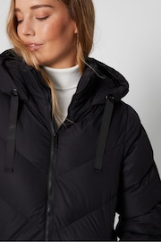 Threadbare Black Hooded Padded Mid Length Jacket - Image 5 of 5