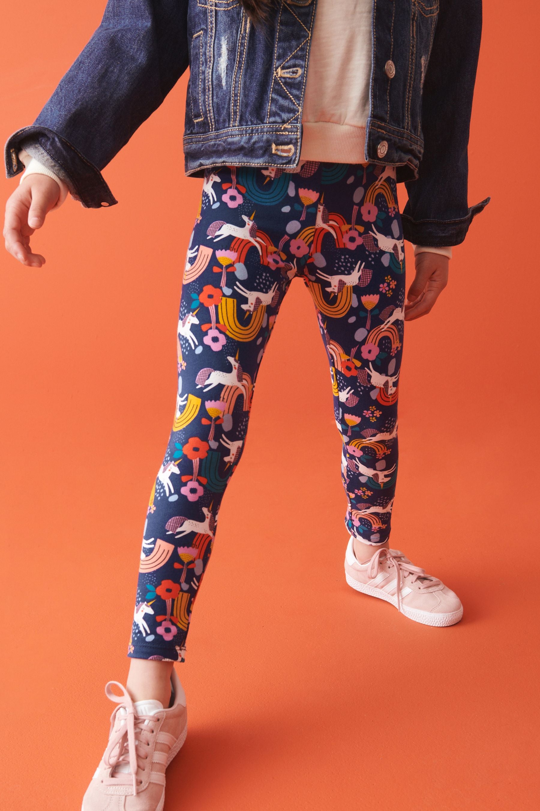 Buy Navy Blue Pink Rainbow Unicorn Printed Leggings 3 16yrs from Next Luxembourg