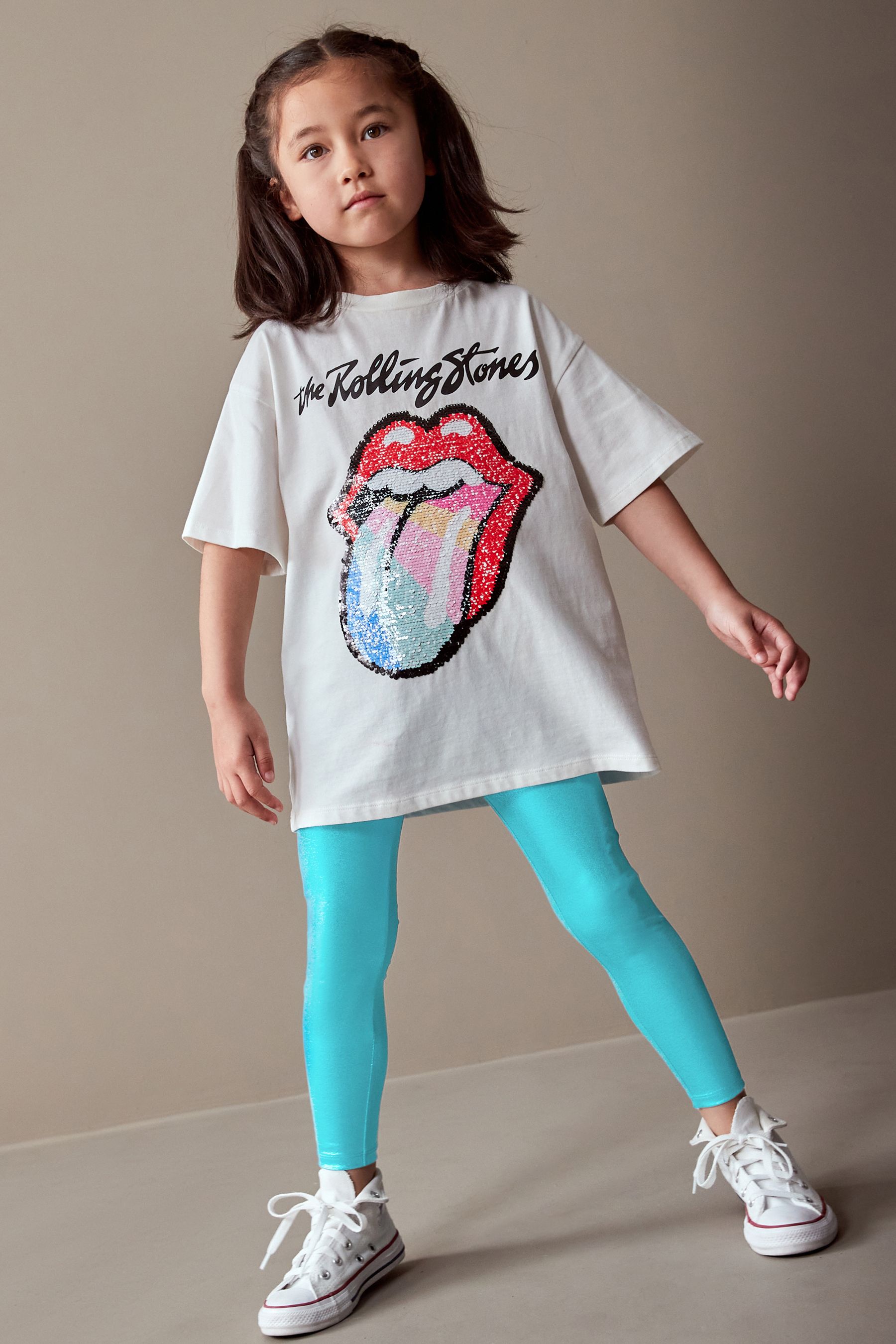 Buy Blue Metallic Foil Shiny Leggings 3 16yrs from Next Luxembourg