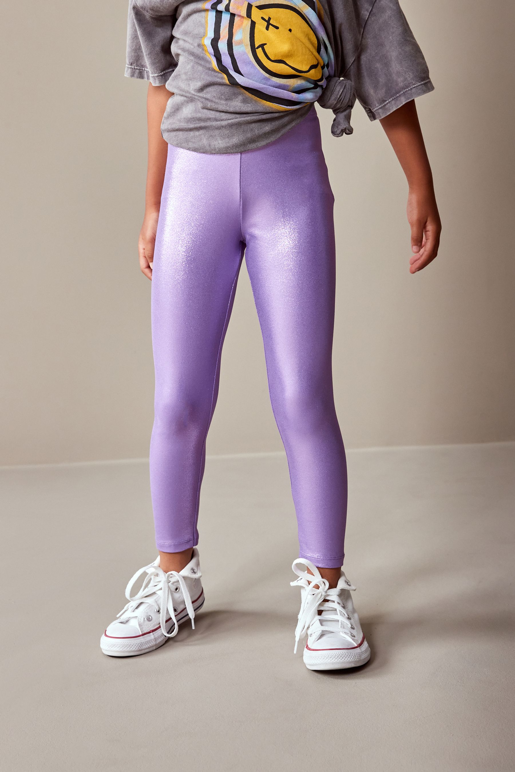 Purple wet look leggings store