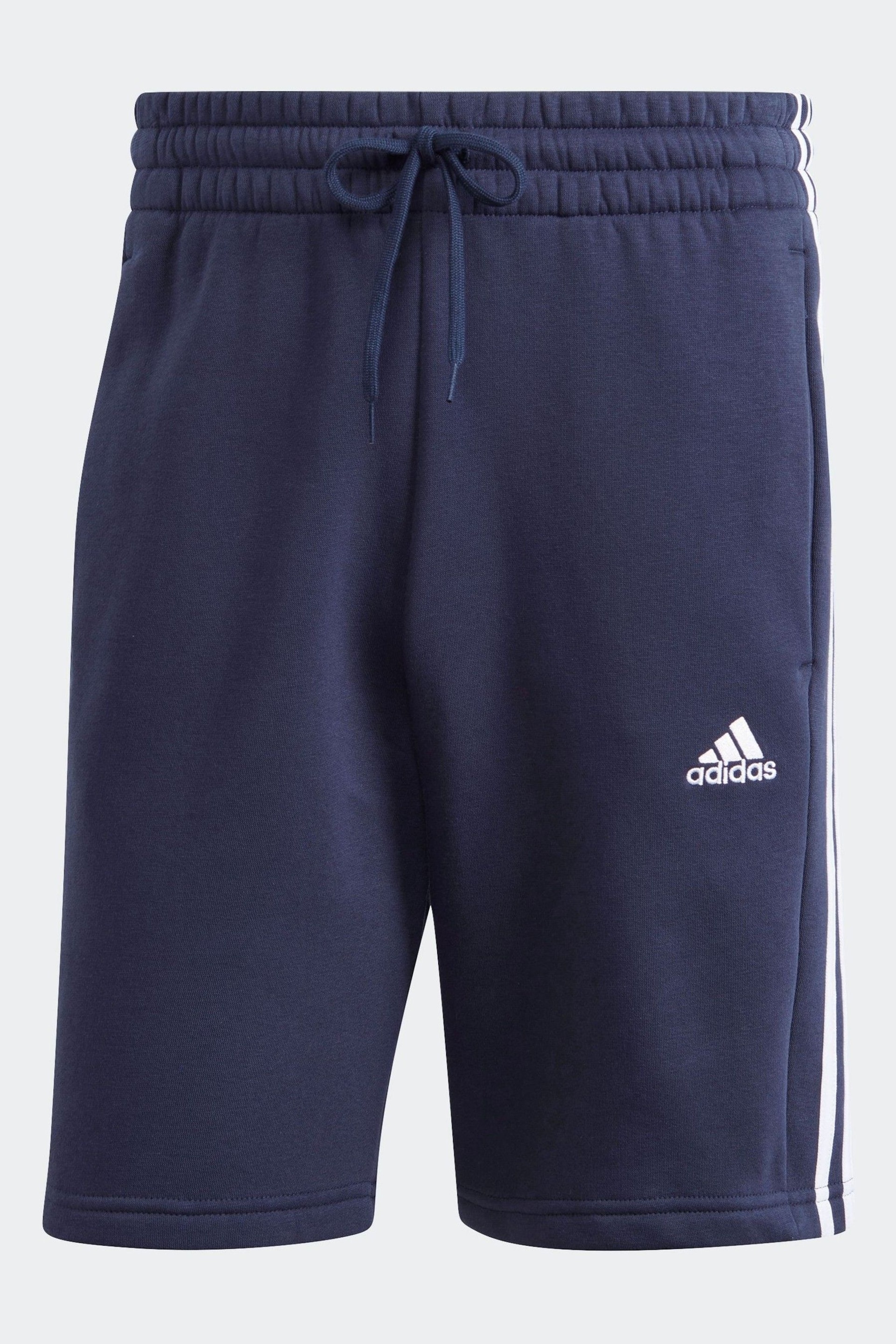 adidas Blue Sportswear Essentials Fleece 3-Stripes Shorts - Image 5 of 5