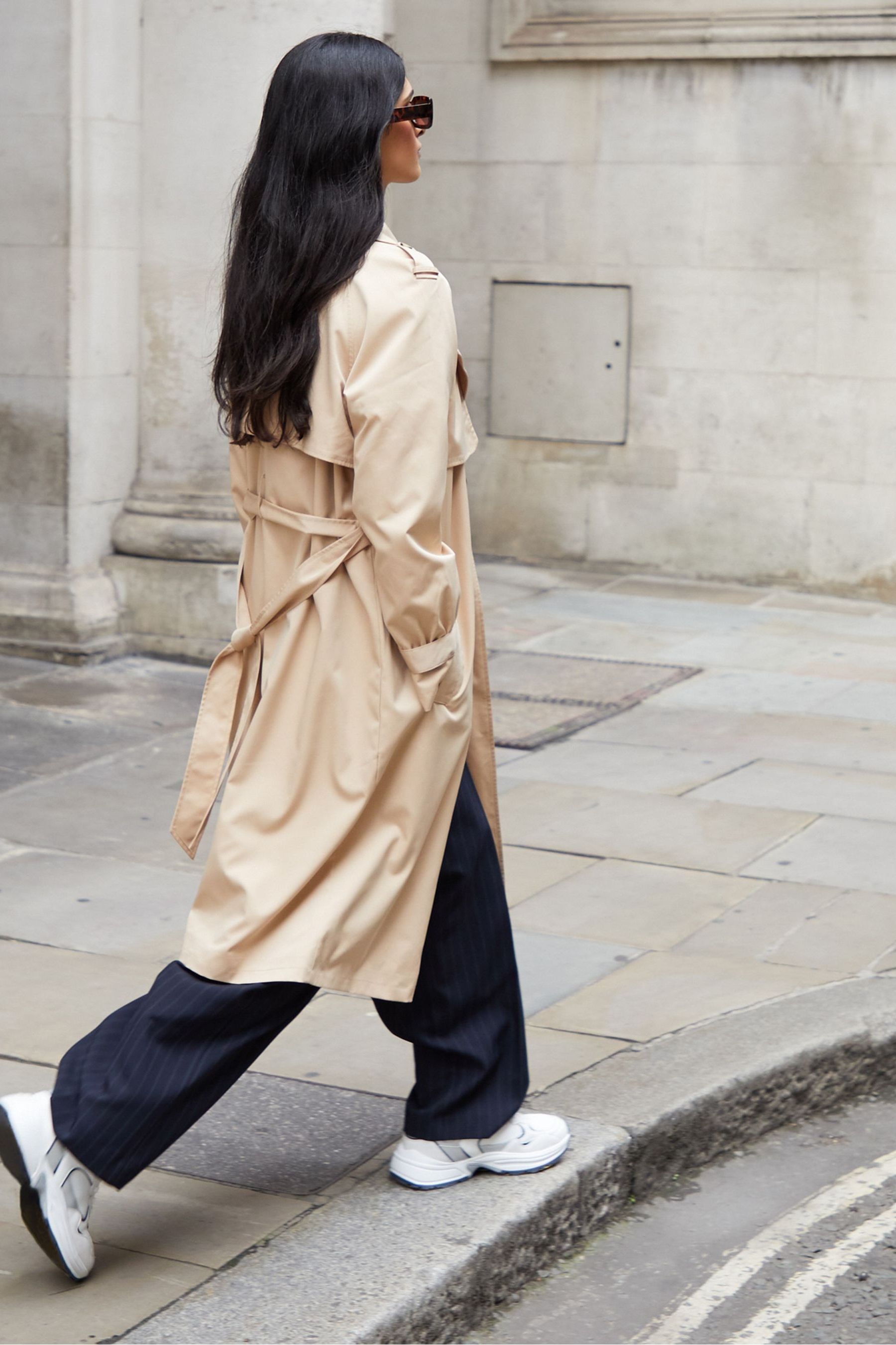 Threadbare Brown Raglan Trench Coat