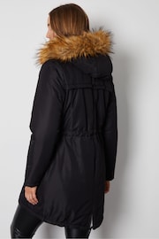 Threadbare Black Reversible Hooded Padded Coat - Image 2 of 5