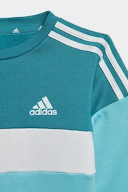 adidas Blue Kids Sportswear Tiberio 3-Stripes Colourblock Tracksuit Set - Image 2 of 4