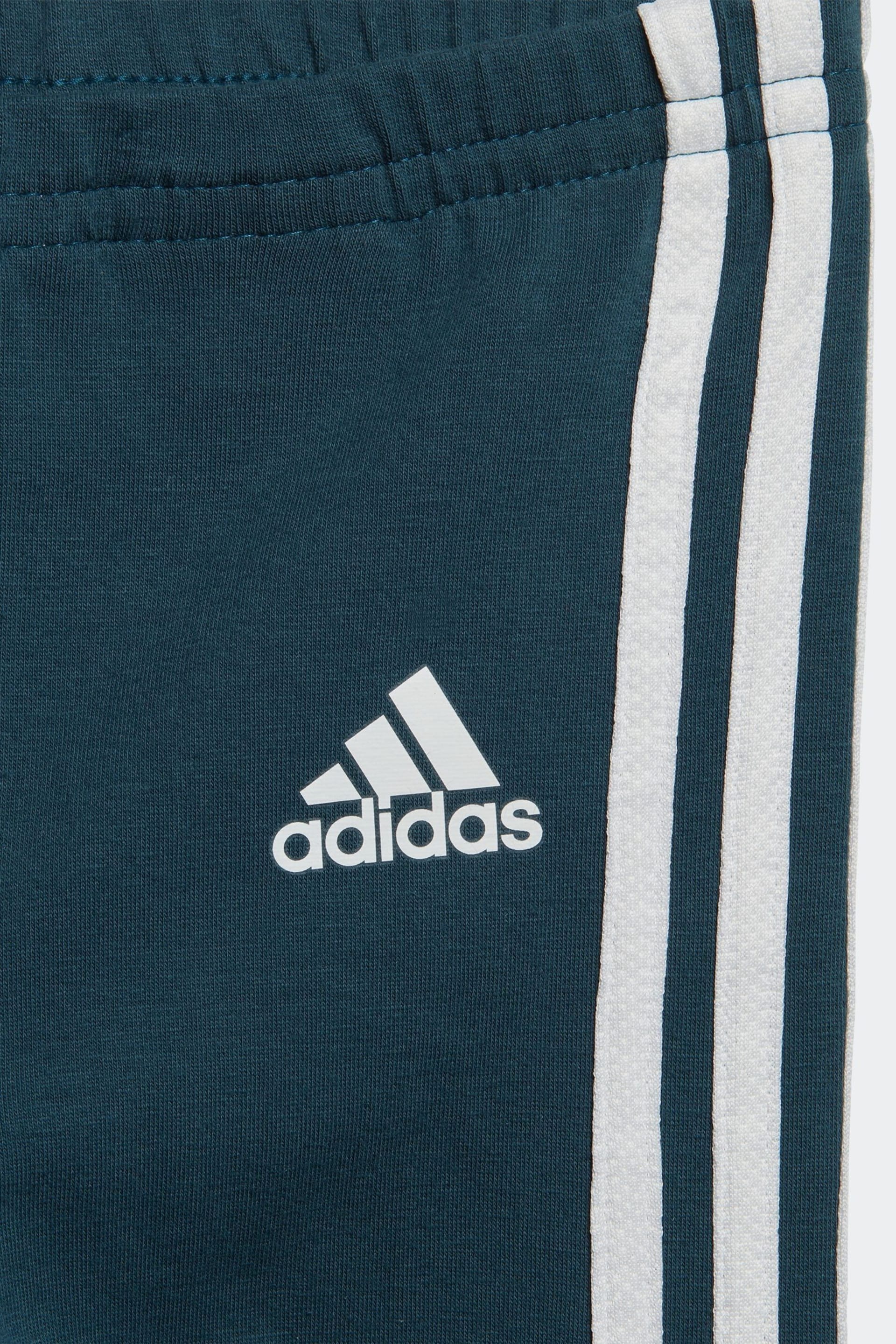 adidas Blue Kids Sportswear Tiberio 3-Stripes Colourblock Tracksuit Set - Image 4 of 4