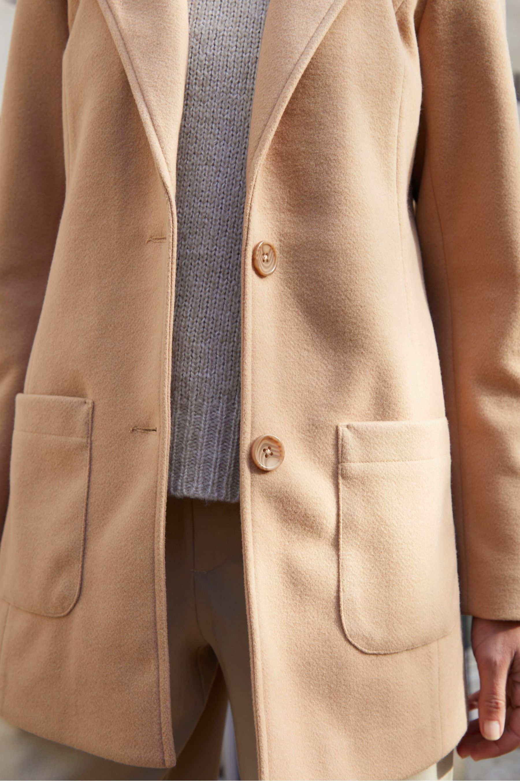 Camel single breasted formal coat online
