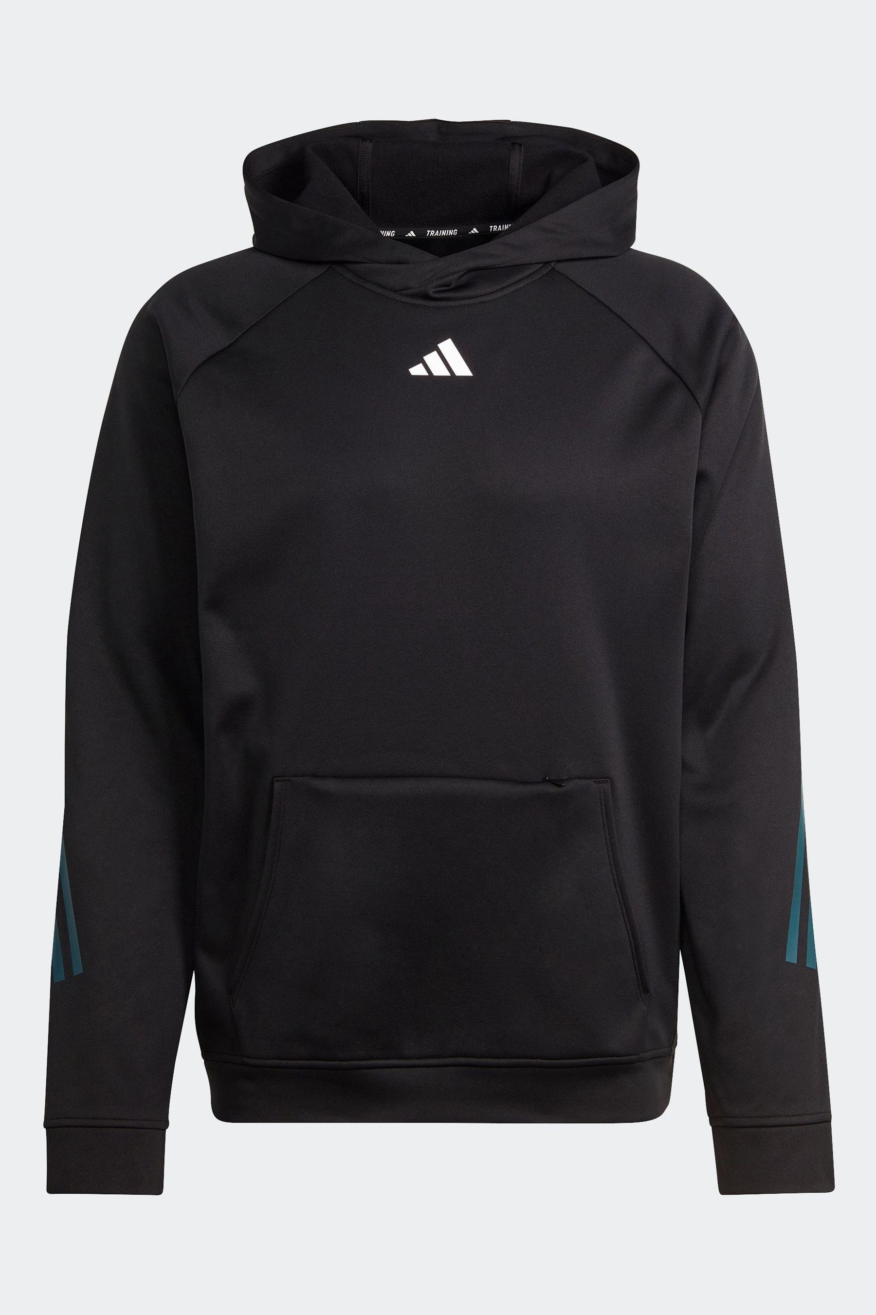 Buy adidas Black Performance Train Icons 3 Stripes Training Hoodie from Next Luxembourg