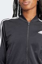 adidas Dark Black 3 Stripe Essentials Tracksuit - Image 10 of 11