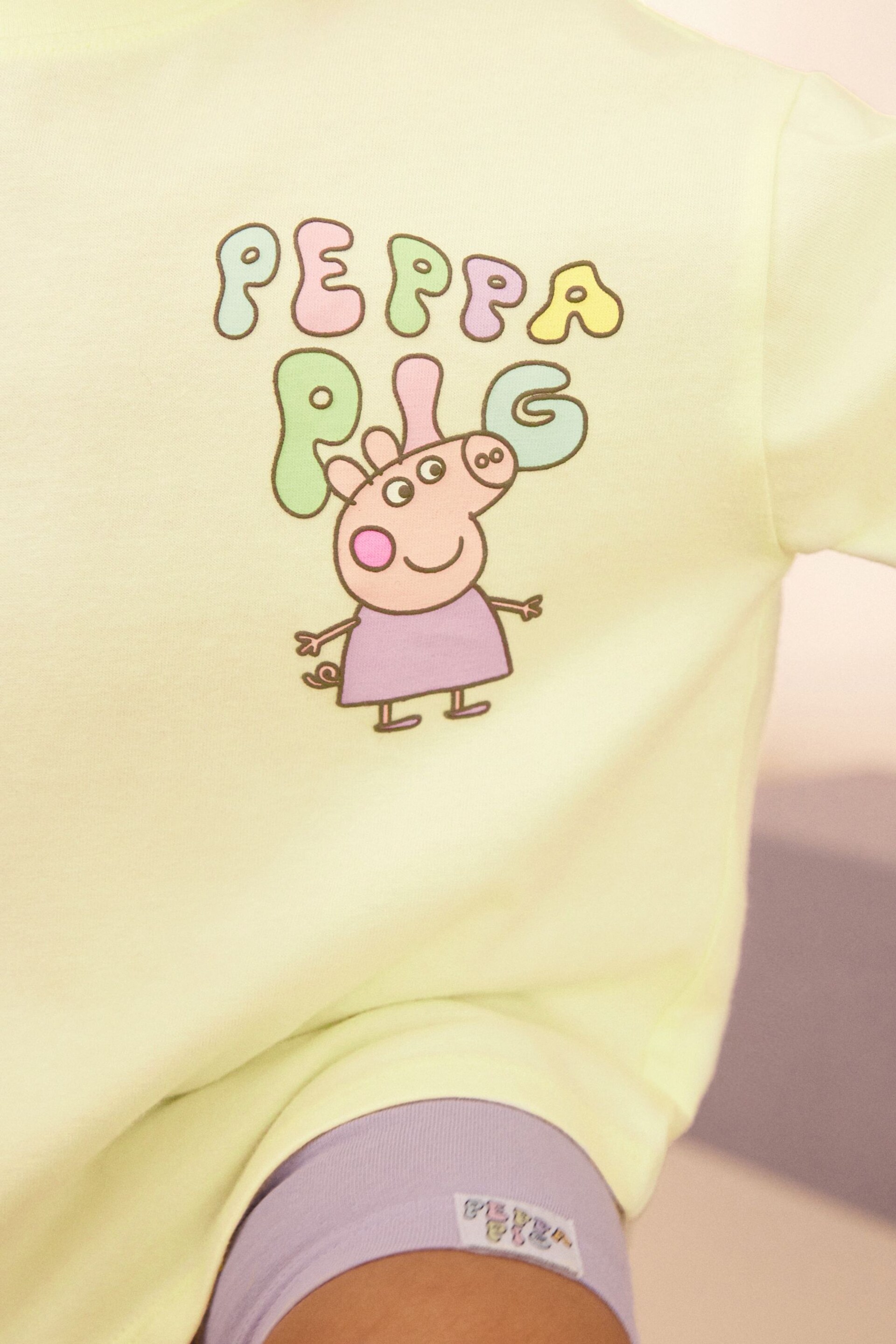 Lime Green Peppa Pig T-Shirt and Cycle Shorts Set (3mths-7yrs) - Image 4 of 7