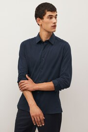 Navy Blue Motionflex Knitted Shirt - Image 1 of 9