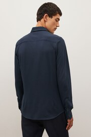 Navy Blue Motionflex Knitted Shirt - Image 3 of 9