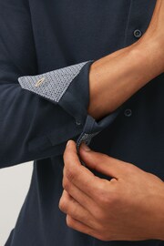 Navy Blue Motionflex Knitted Shirt - Image 5 of 9