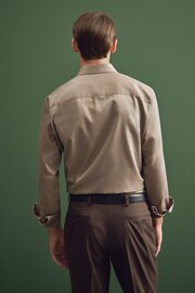 Bronze Brown Regular Fit Sateen Shirt - Image 2 of 8