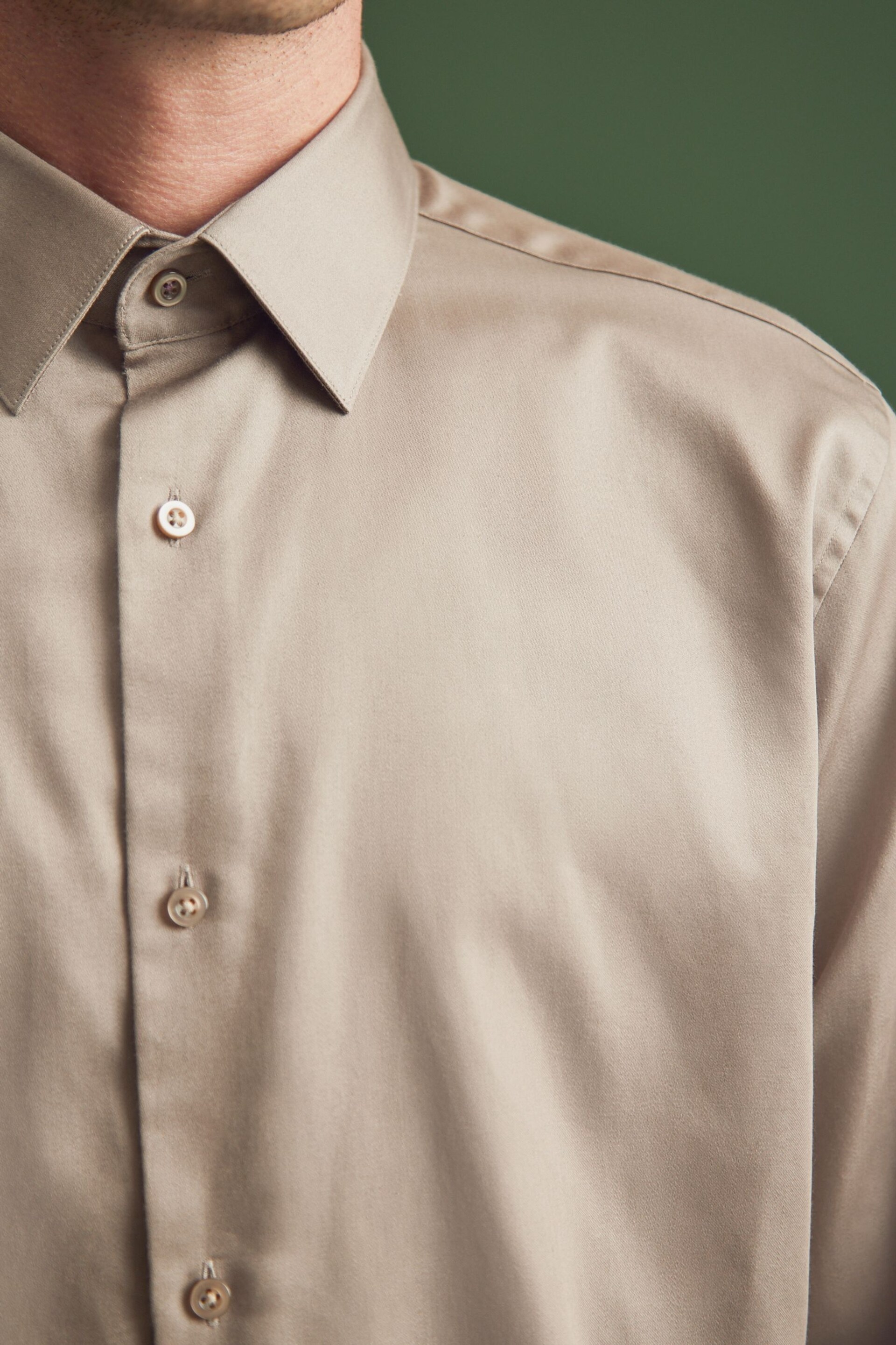 Bronze Brown Regular Fit Sateen Shirt - Image 5 of 8