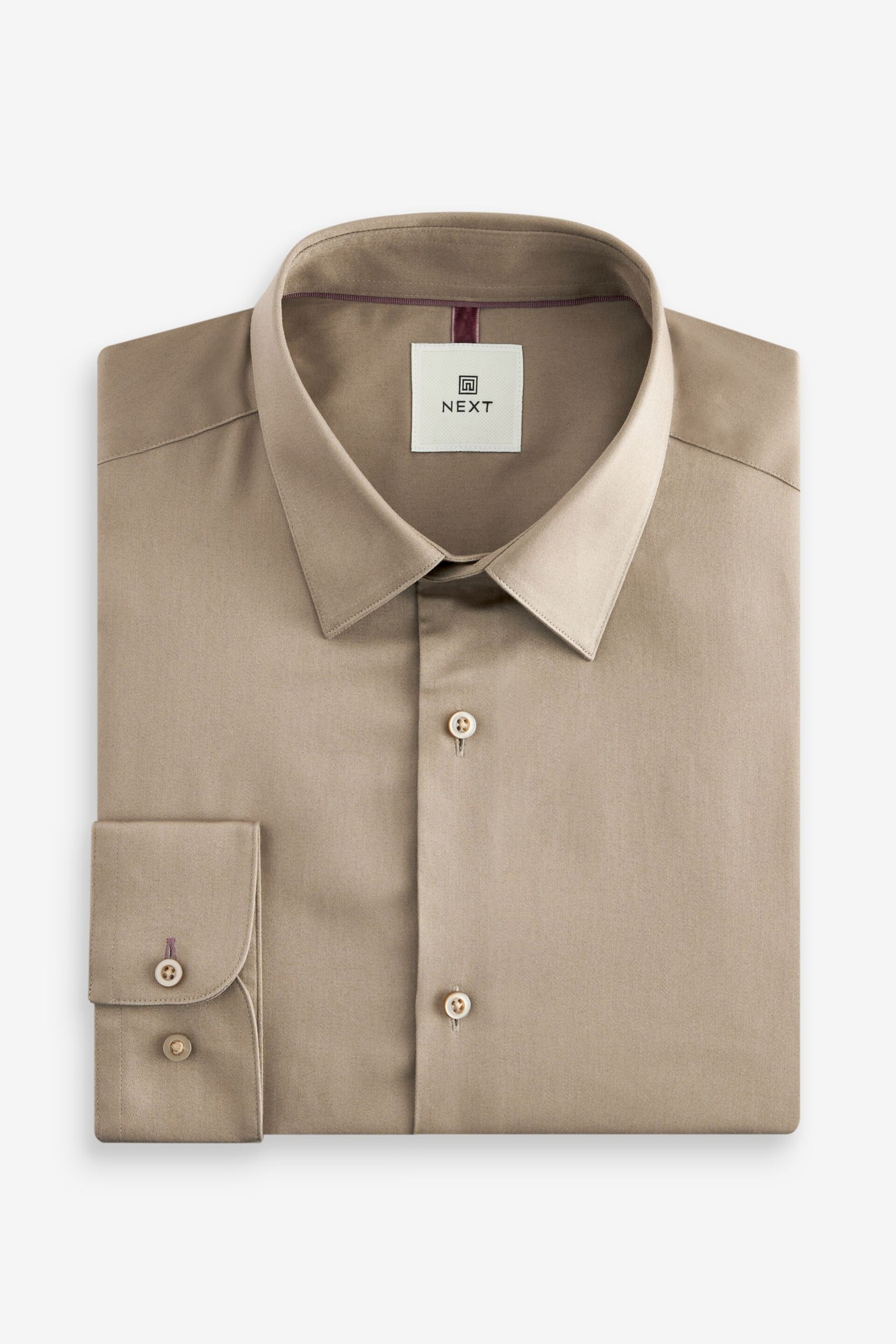 Bronze Brown Regular Fit Sateen Shirt - Image 6 of 8