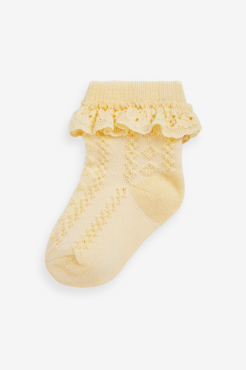 Pastel Lace Baby Socks 7 Pack (0mths-2yrs) - Image 6 of 8