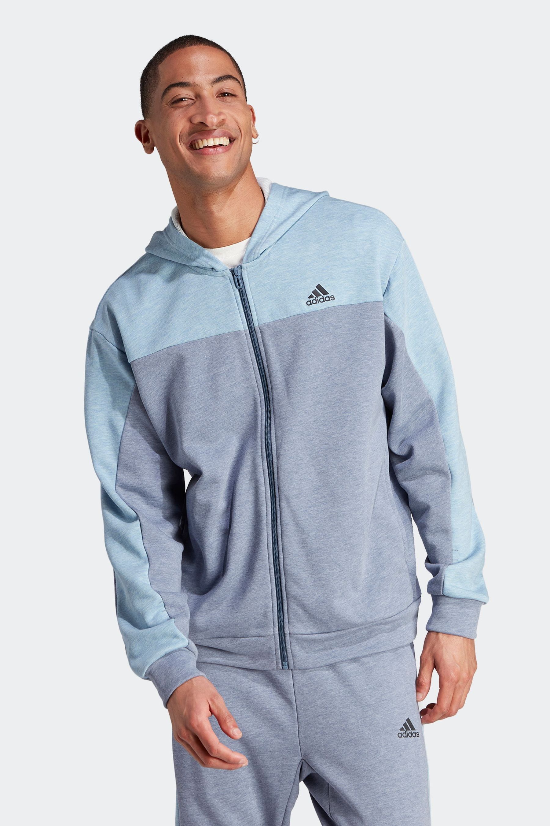 Buy adidas Grey Sportswear Melange Full Zip Hoodie from Next Luxembourg