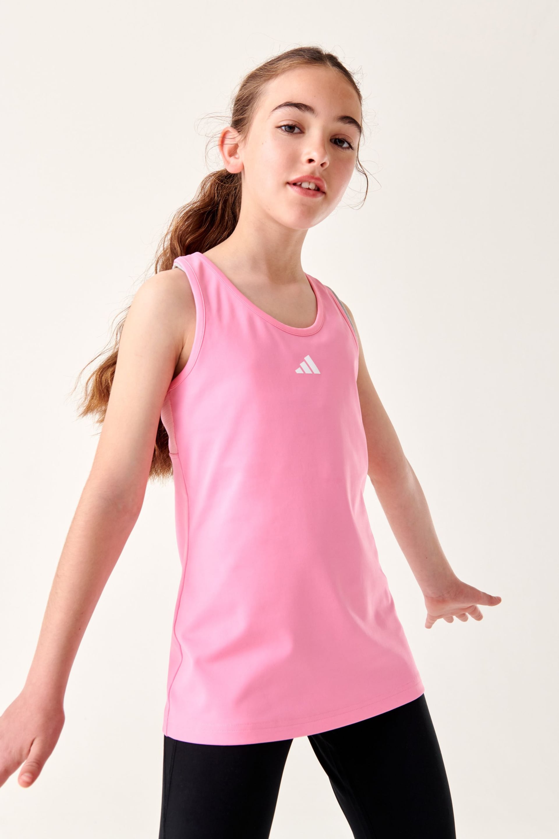 adidas Pink Sportswear Aeroready Techfit Tank Top Kids - Image 1 of 7