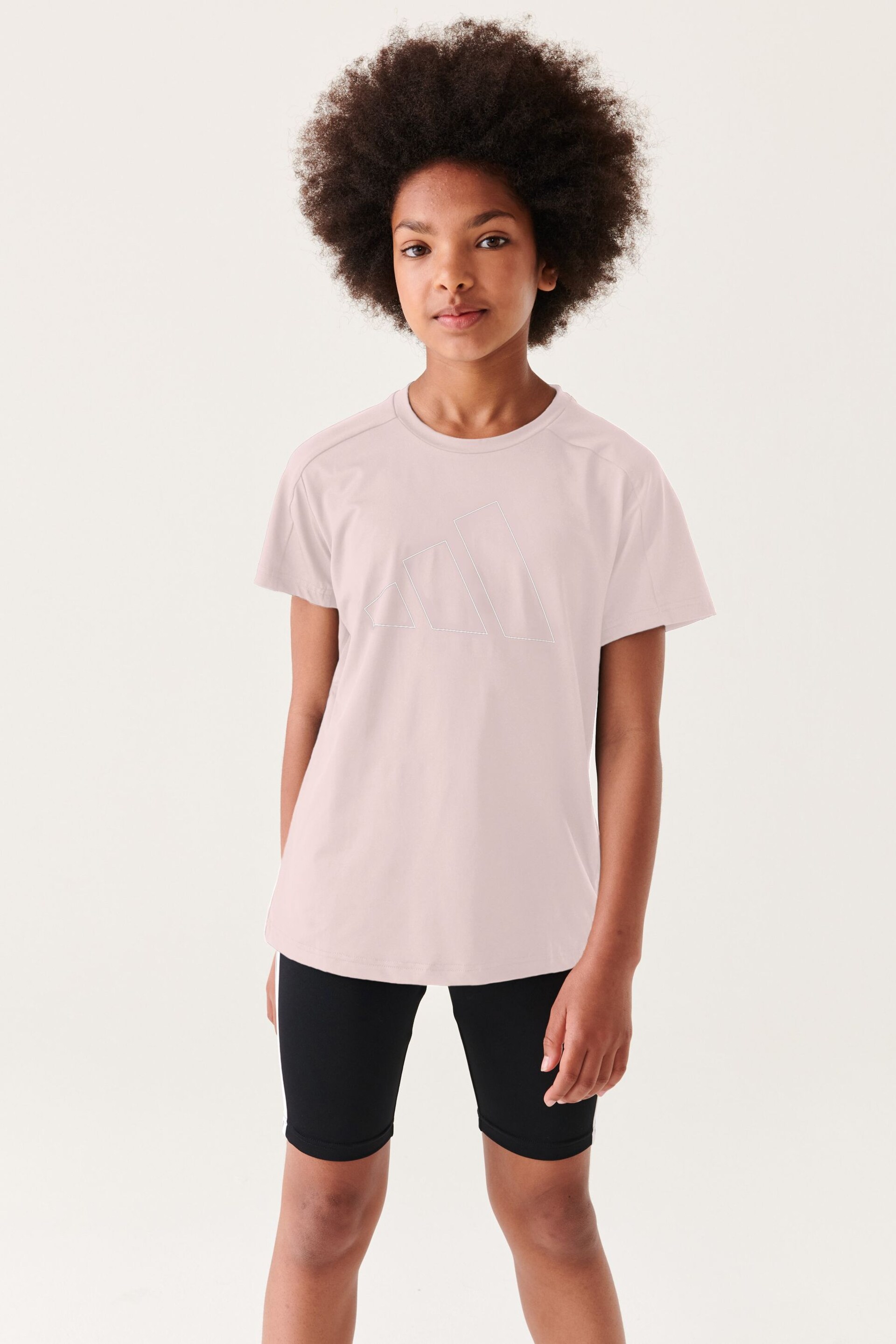 adidas Pink Regular Fit Sportswear Essentials Aeroready Logo T-Shirt - Image 1 of 6