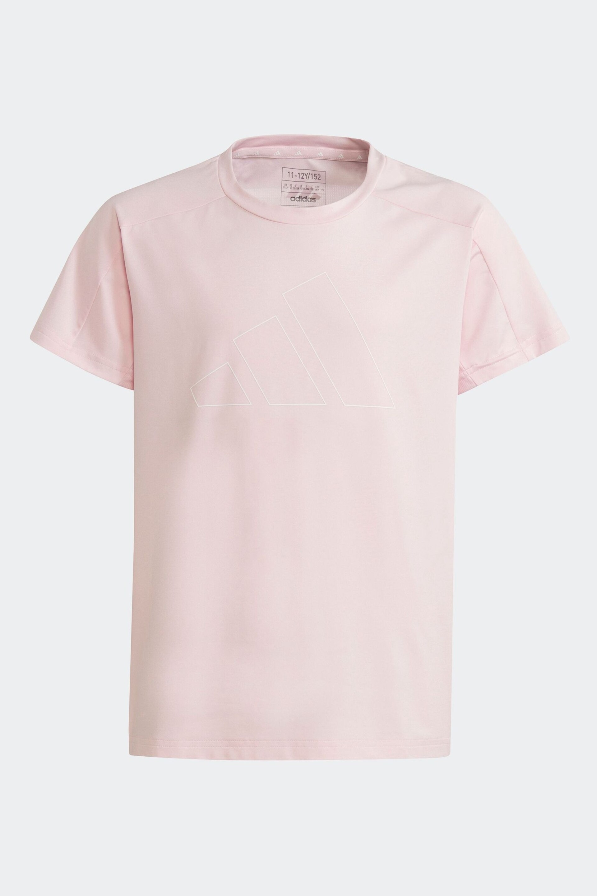 adidas Pink Regular Fit Sportswear Essentials Aeroready Logo T-Shirt - Image 2 of 6