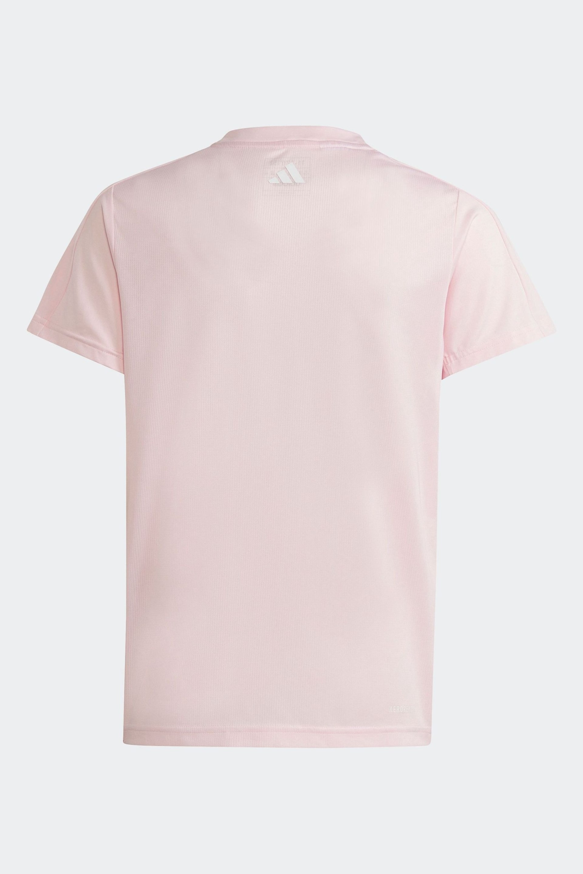 adidas Pink Regular Fit Sportswear Essentials Aeroready Logo T-Shirt - Image 3 of 6