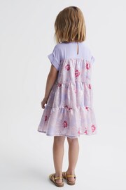 Reiss Lilac Luci Junior Sequin Tiered Dress - Image 5 of 7