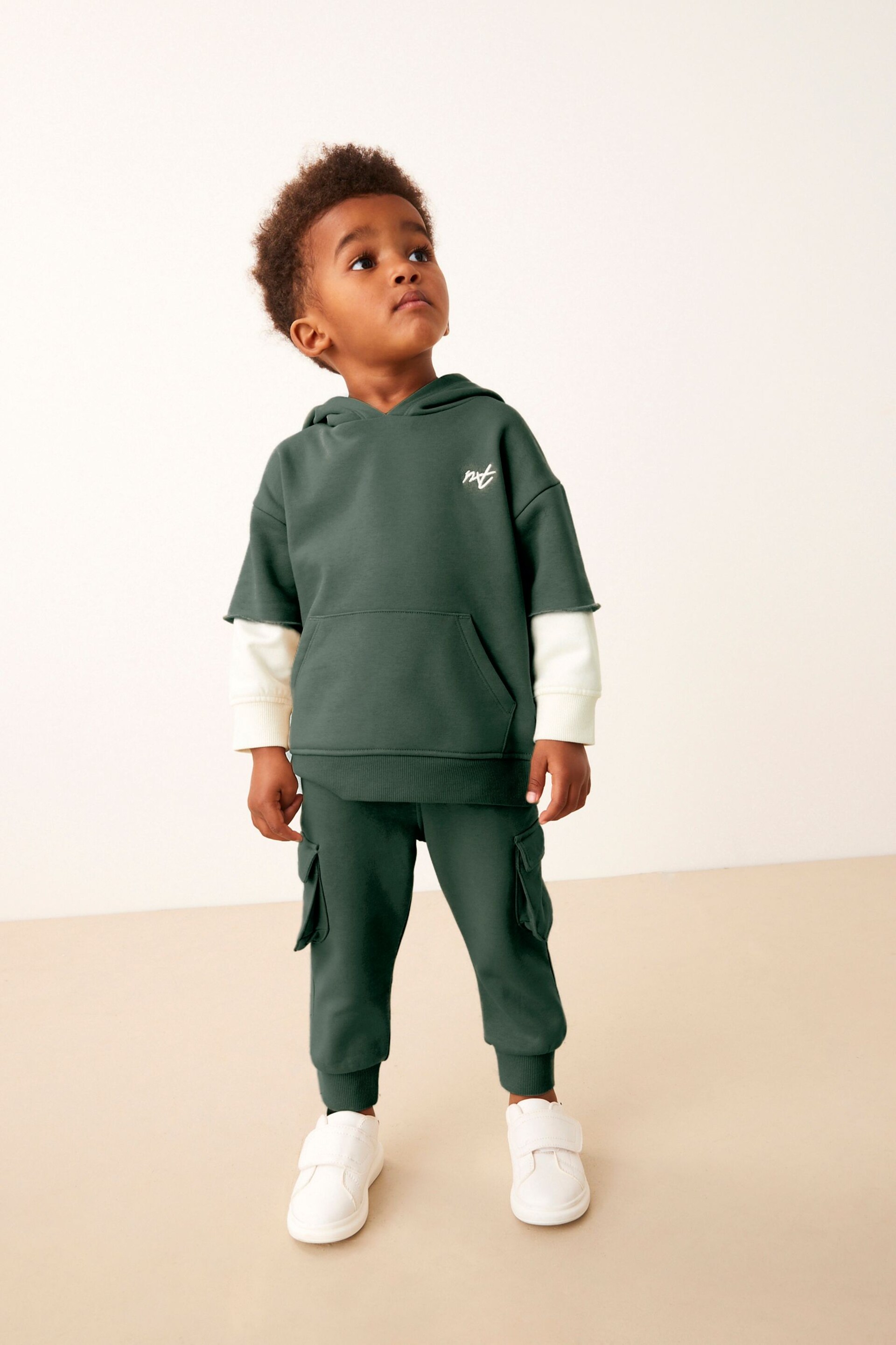 Dark Green Hoodie and Joggers Utility (3mths-7yrs) - Image 1 of 8