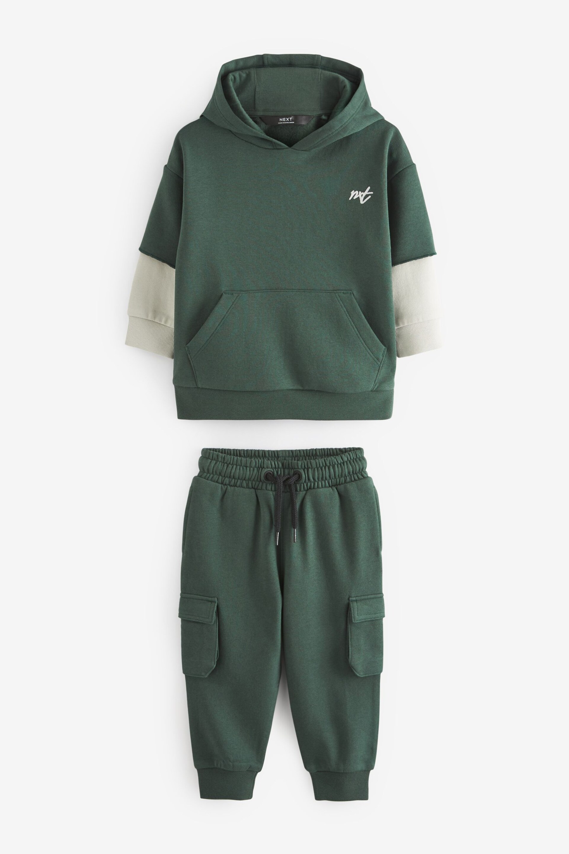 Dark Green Hoodie and Joggers Utility (3mths-7yrs) - Image 6 of 8