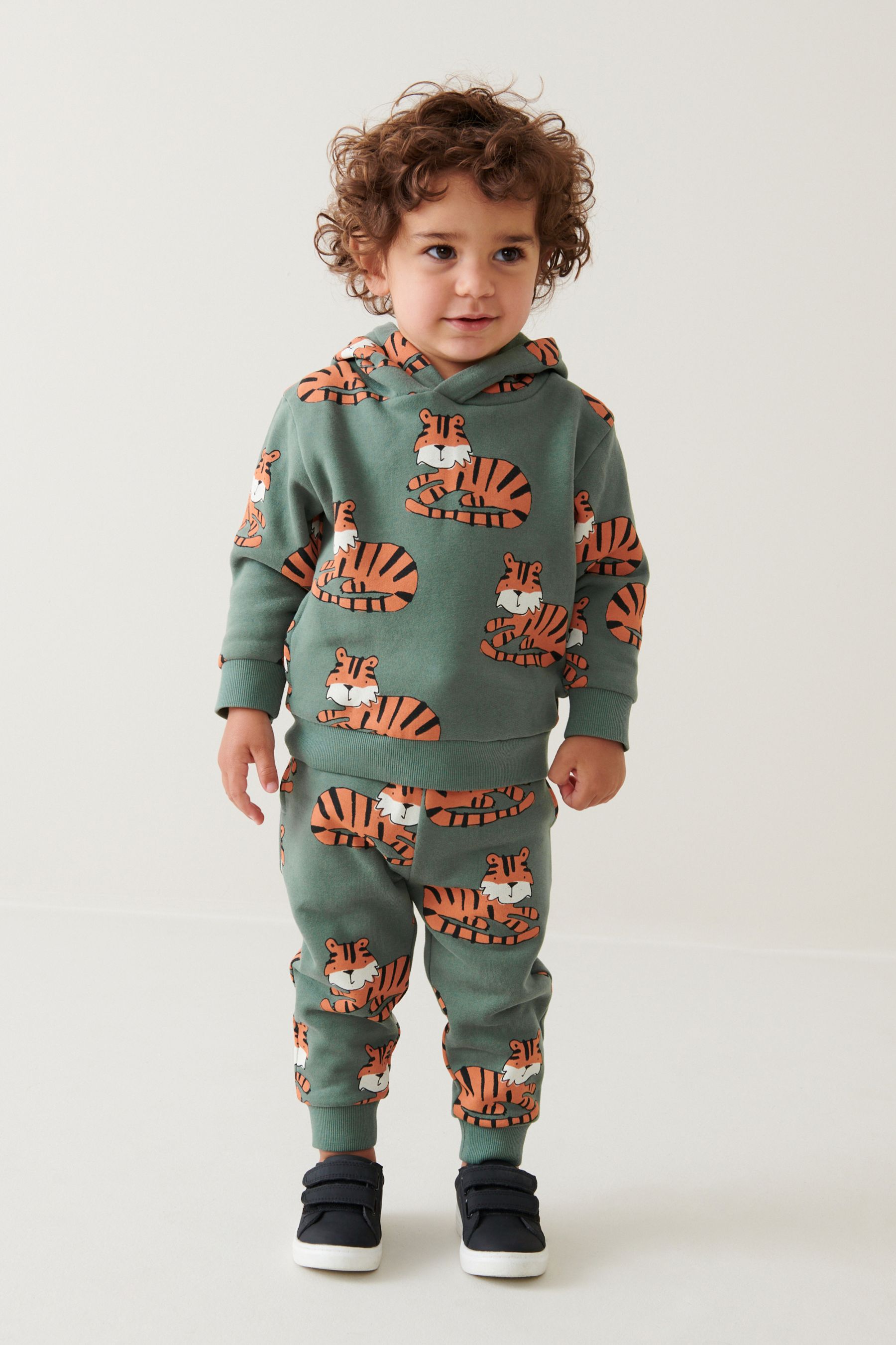 Buy Green Tiger All Over Print Hoodie and Joggers Set 3mths 7yrs from Next Luxembourg