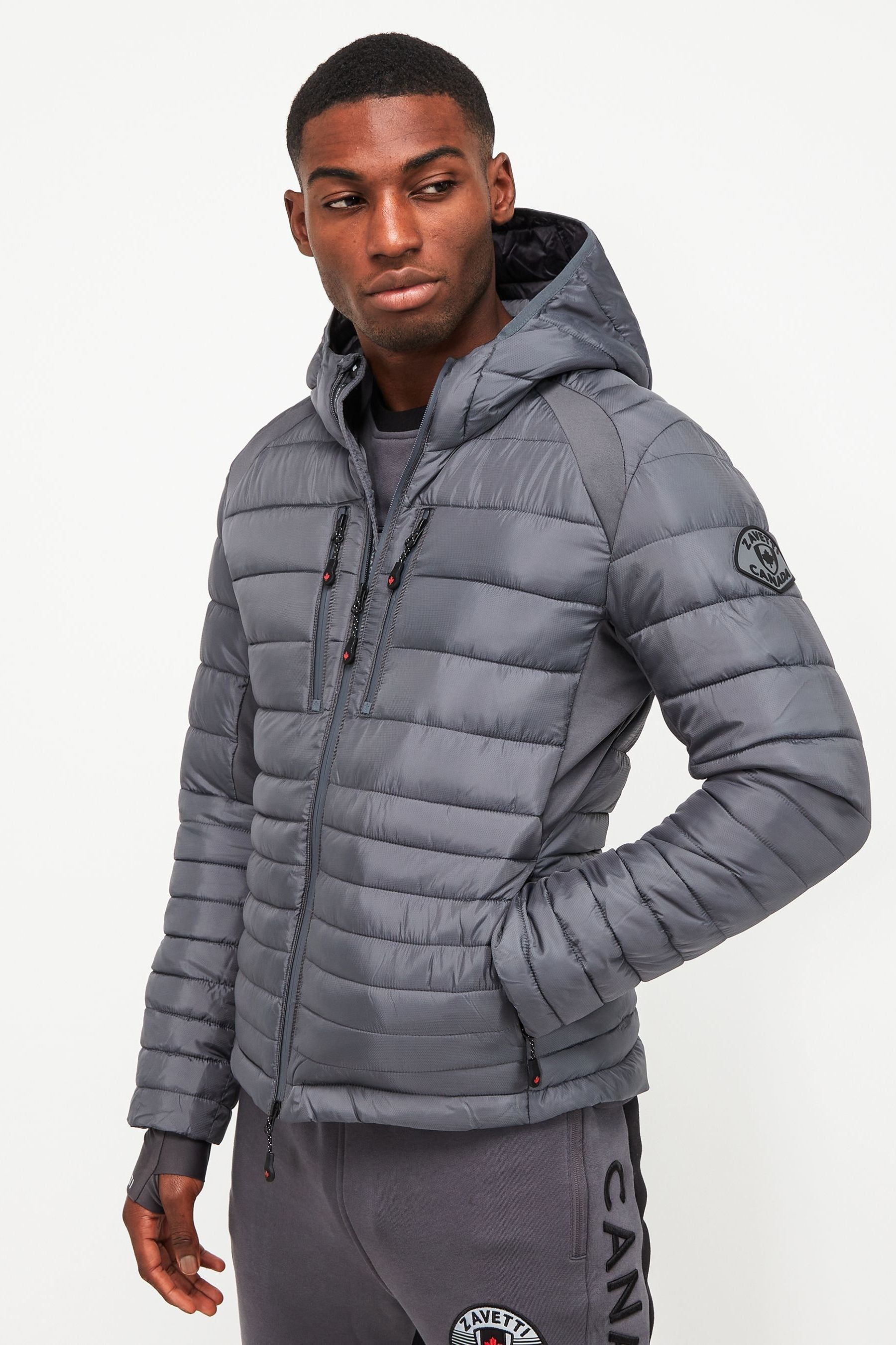 Grey puffa sale