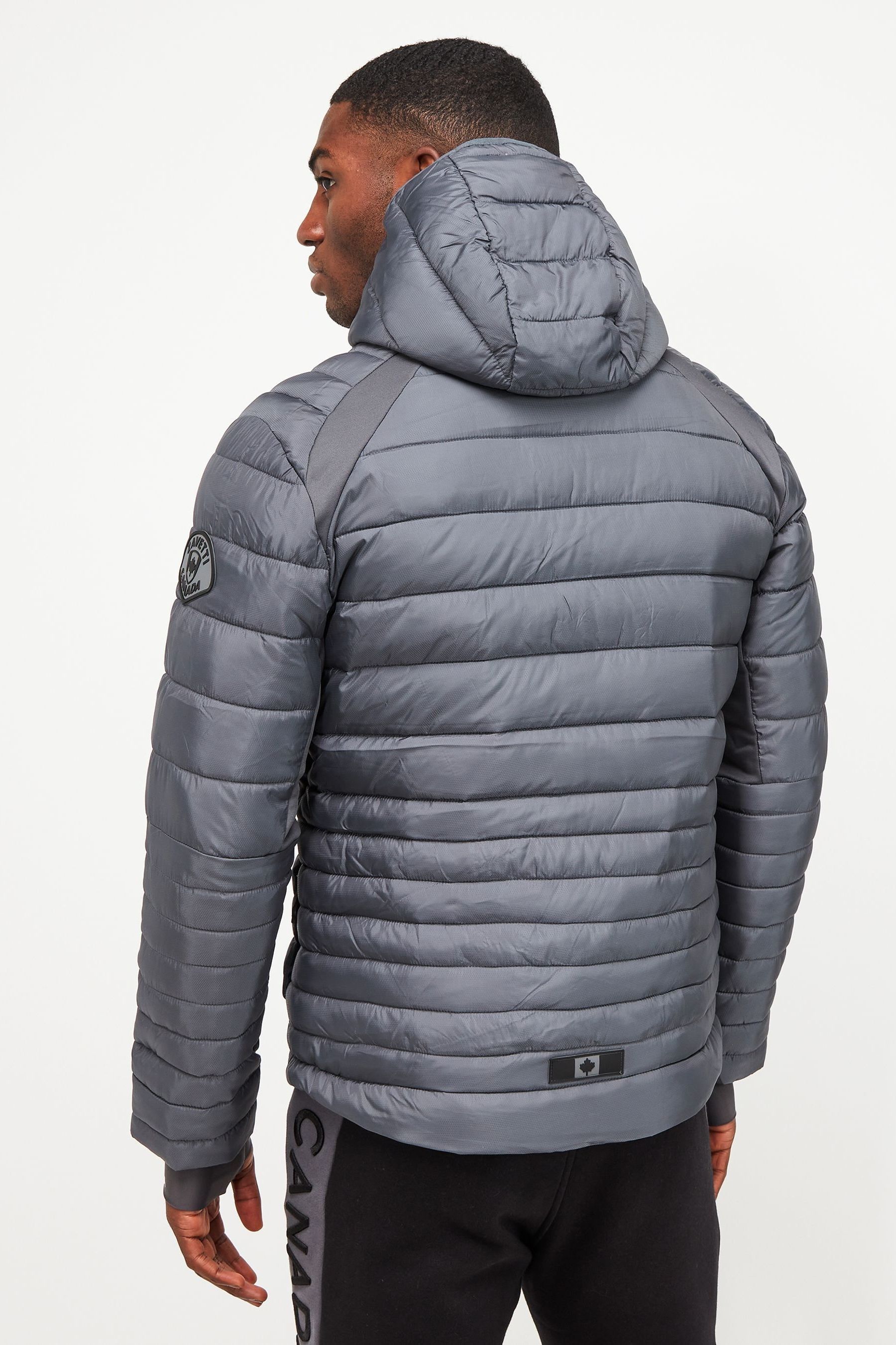 Grey puffa coats best sale