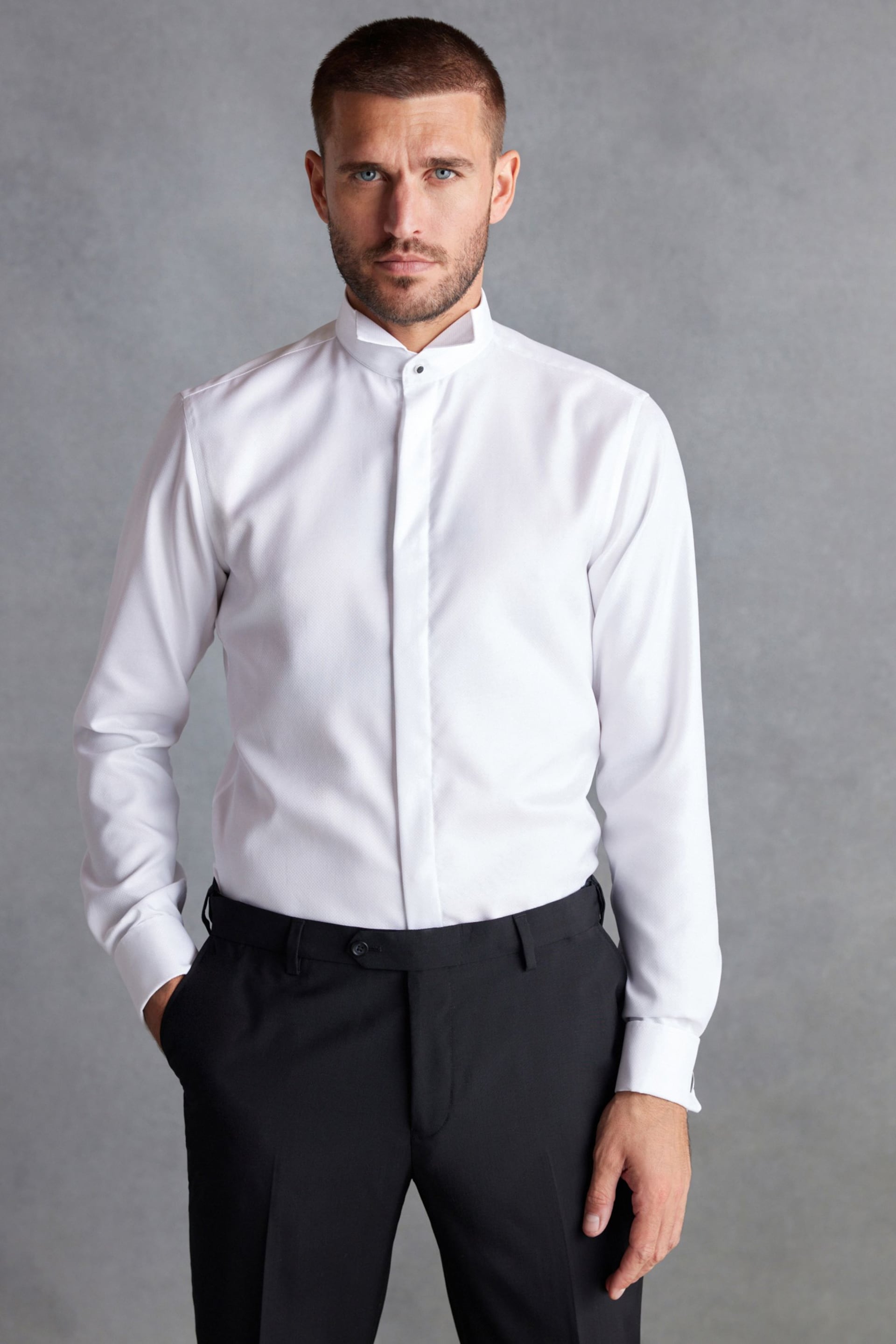 White Signature Canclini Made In Italy Double Cuff Shirt - Image 1 of 5