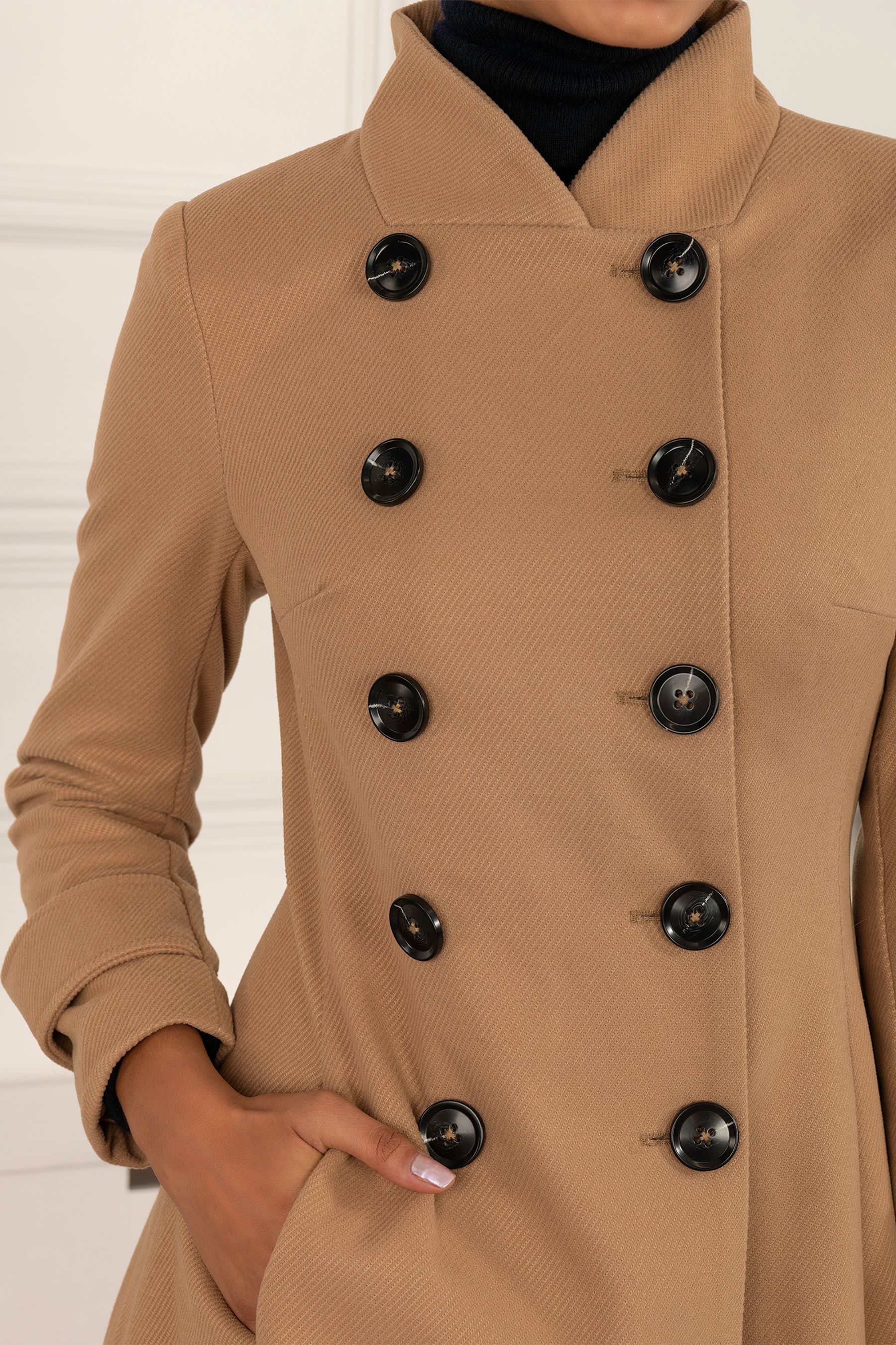 Double breasted flare coat cheap
