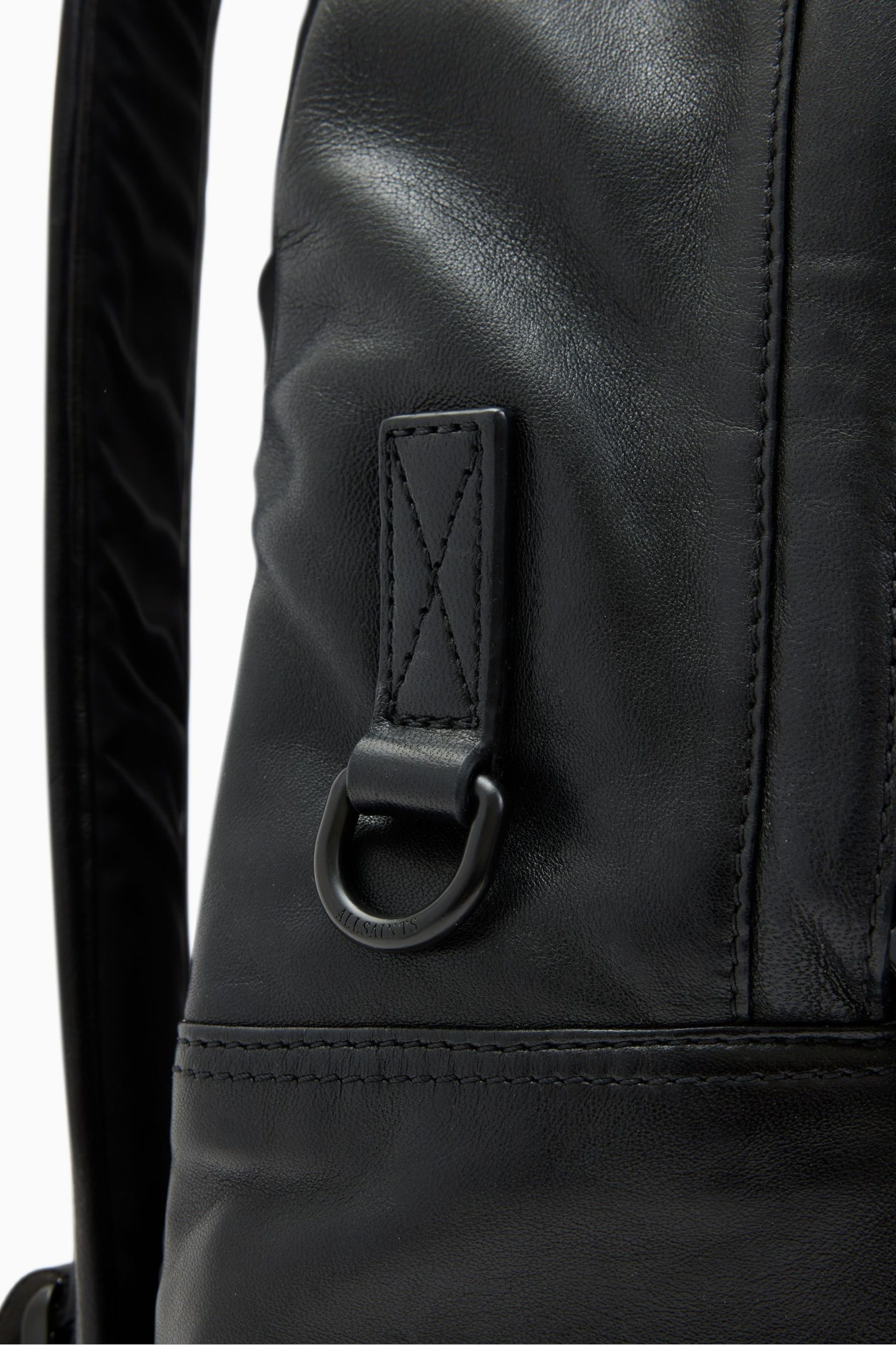 AllSaints Black Carabiner Backpack - Image 6 of 7