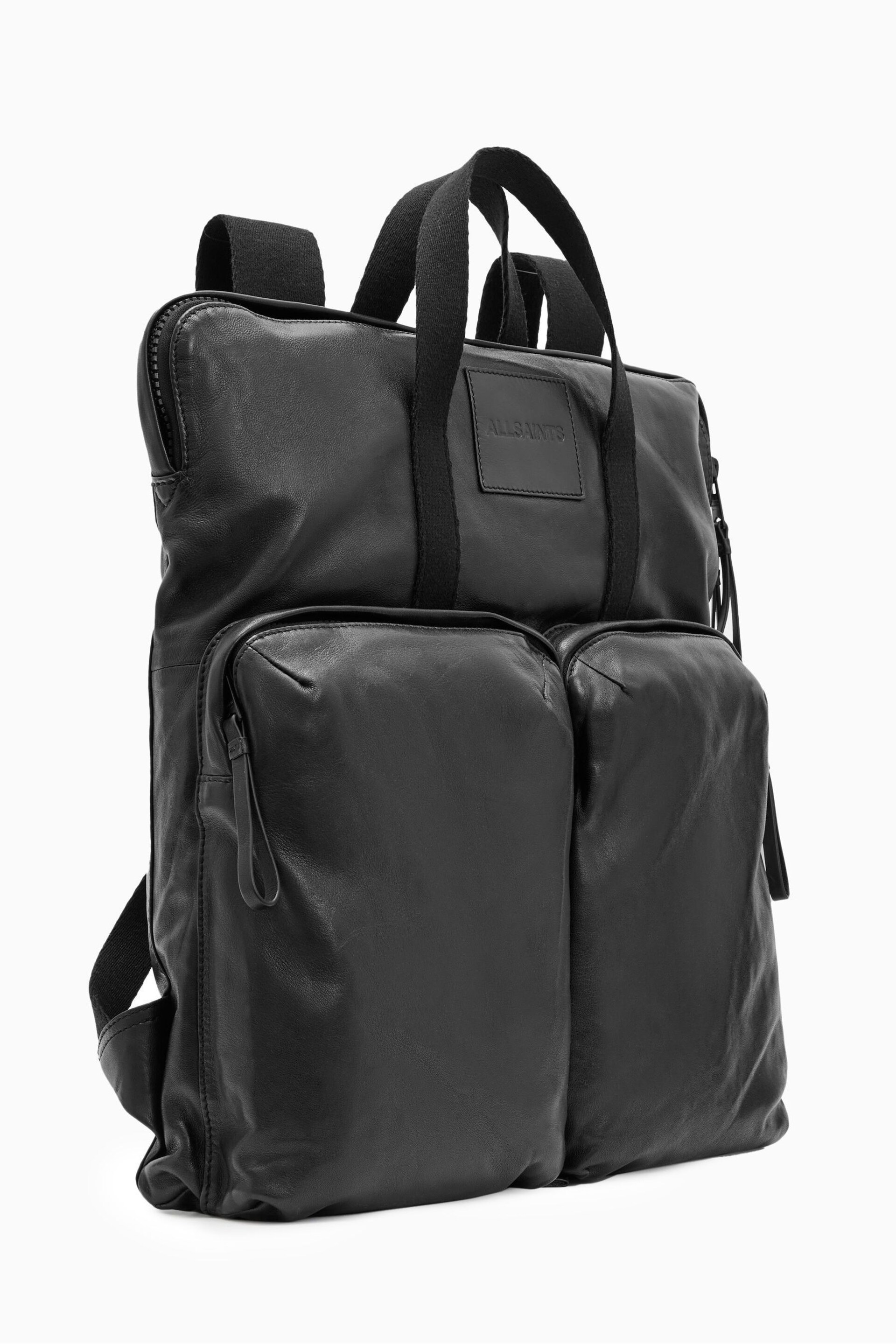 AllSaints Black Force Backpack - Image 4 of 5