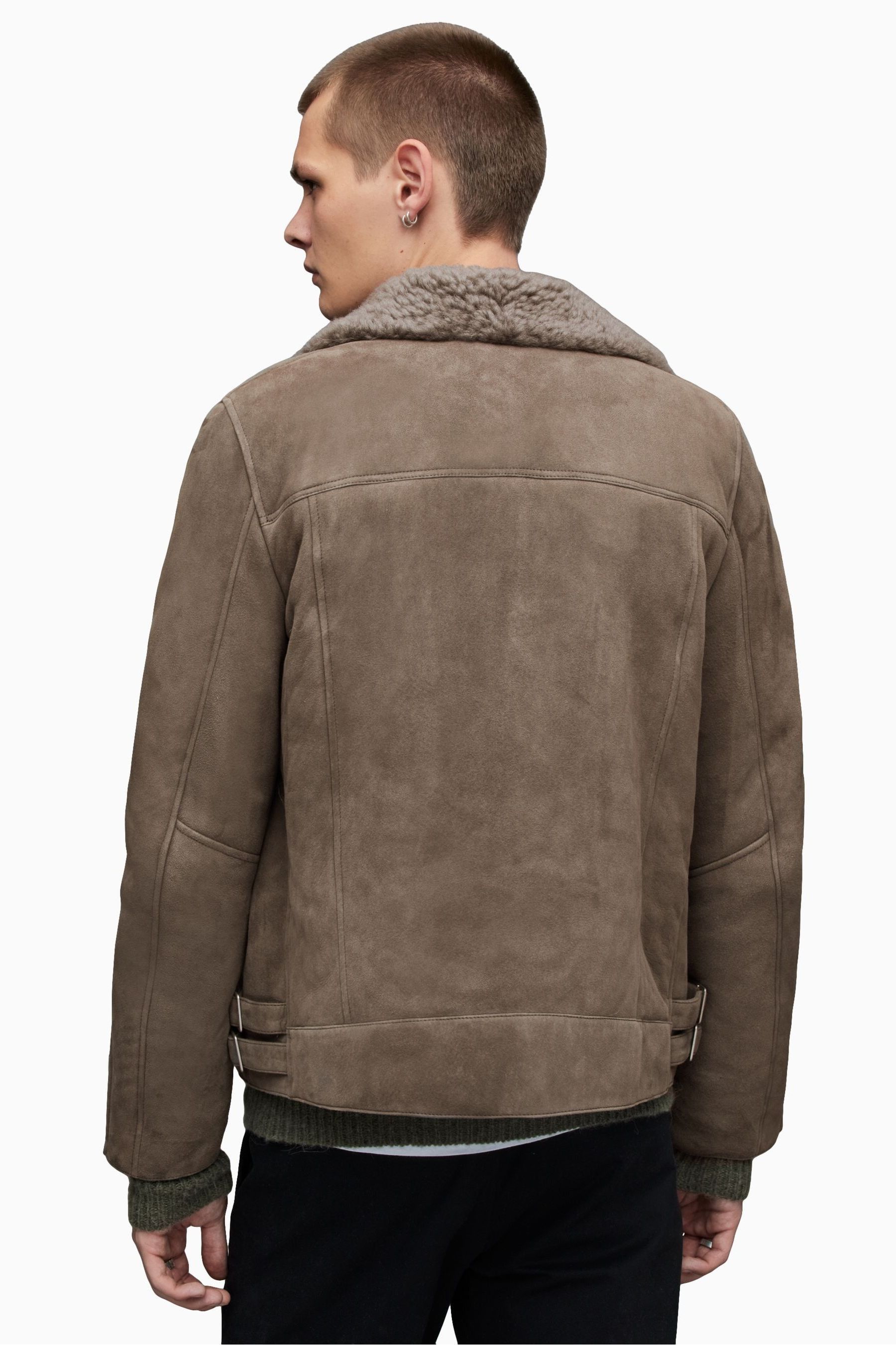 All saints mens shearling jacket hot sale