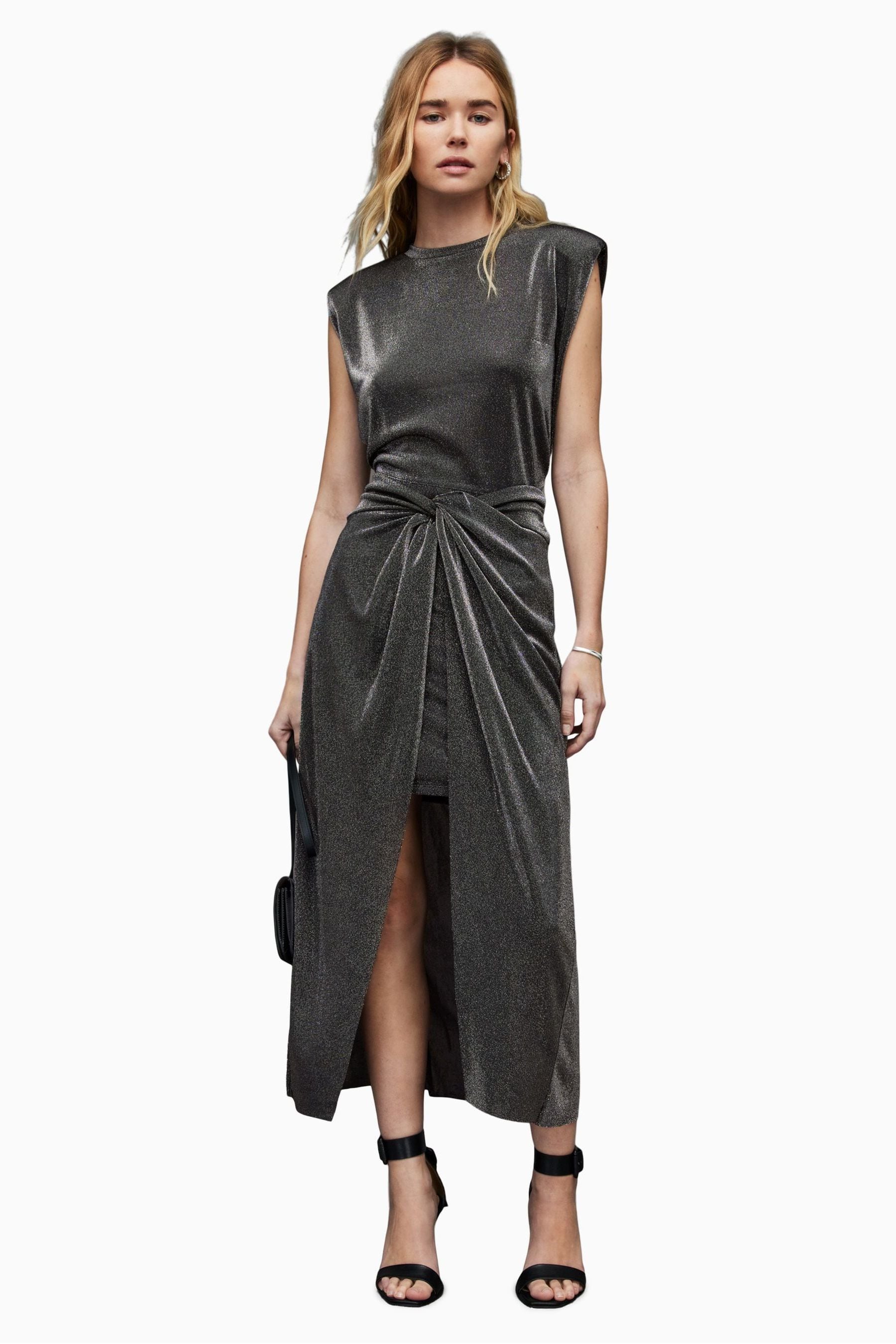 Buy AllSaints Silver Sami Metallic Skirt from Next Luxembourg