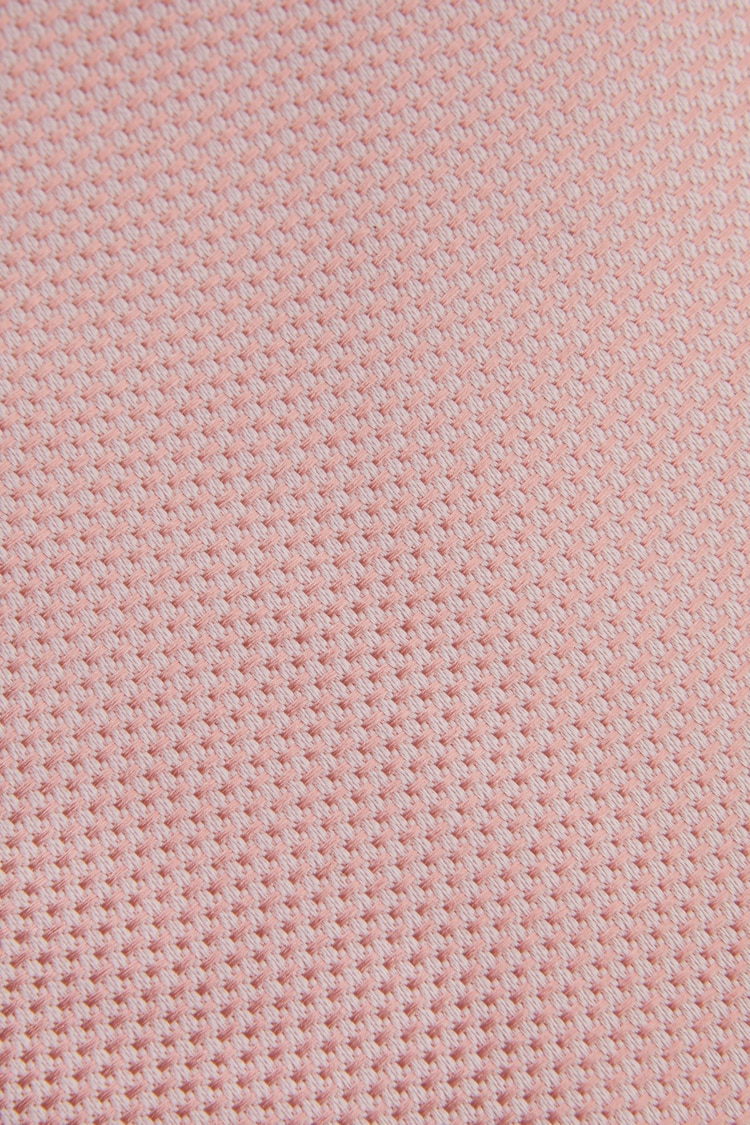 Reiss Soft Pink Ceremony Textured Silk Tie - Image 5 of 5