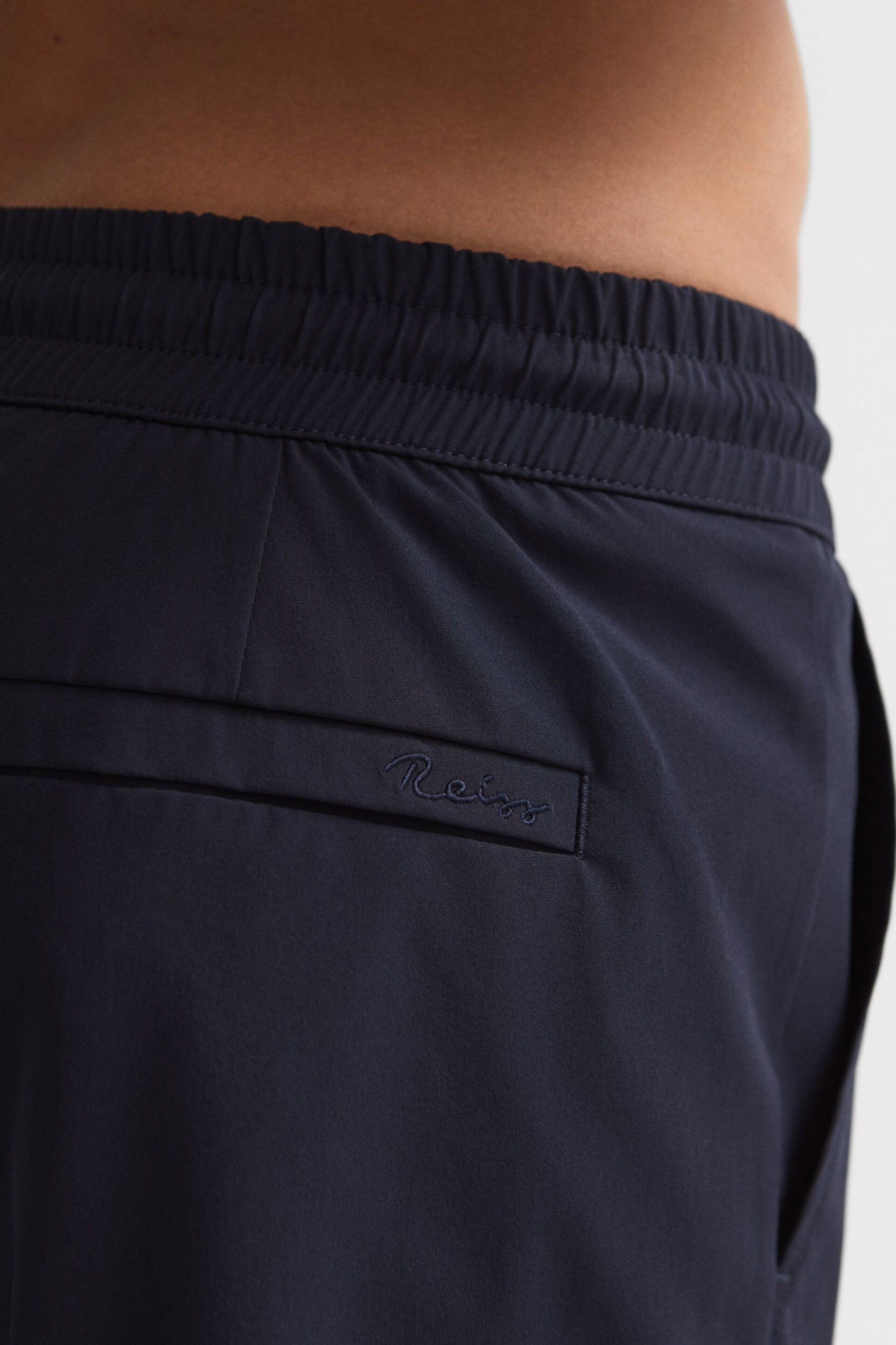 Reiss Navy Beach Plain Drawstring Swim Shorts - Image 6 of 7