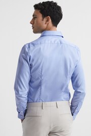 Reiss Mid Blue Remote Slim Fit Cotton Sateen Shirt - Image 5 of 6