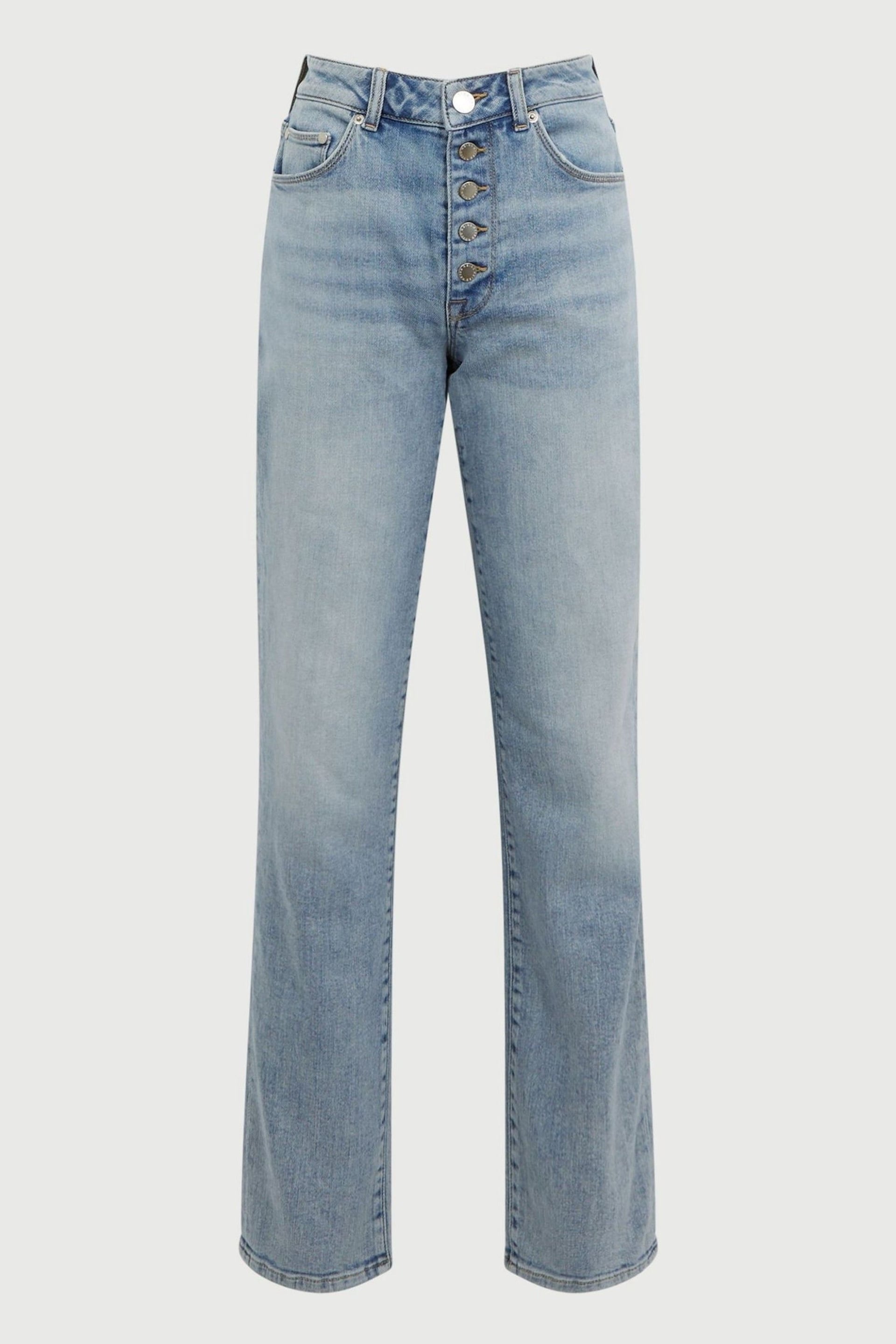 Reiss Light Blue Maisie Cropped Mid Rise Straight Leg Jeans - Image 2 of 5