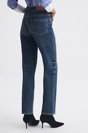 Reiss Mid Blue Phillipa Straight Leg Boyfriend Jeans - Image 5 of 5