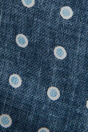 Reiss Washed Indigo Melange Porto Silk Polka Dot Print Tie - Image 5 of 5