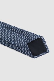 Reiss Airforce Blue Vasto Linen Puppytooth Tie - Image 4 of 5